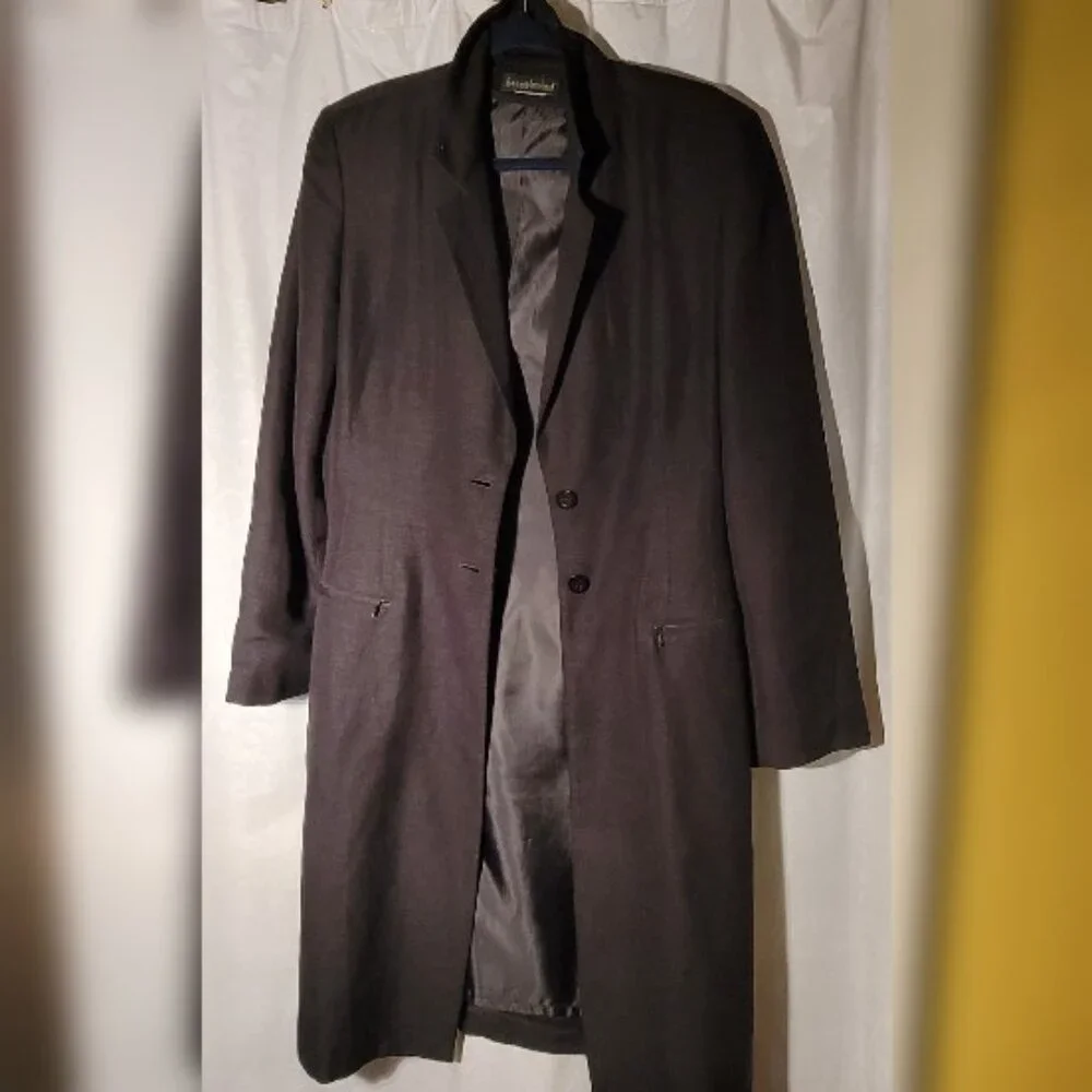 Harve' Bernard 2-Piece Lined Black Linen Pant Suit Size 10 - Picture 5 of 12